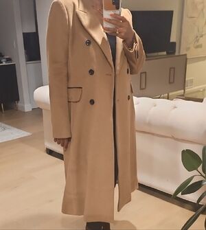 Karl Lagerfeld Tan Double-Breasted Coat NWOT